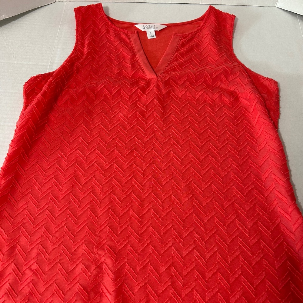 Market & Spruce orange sleeveless V Neck top, size M
